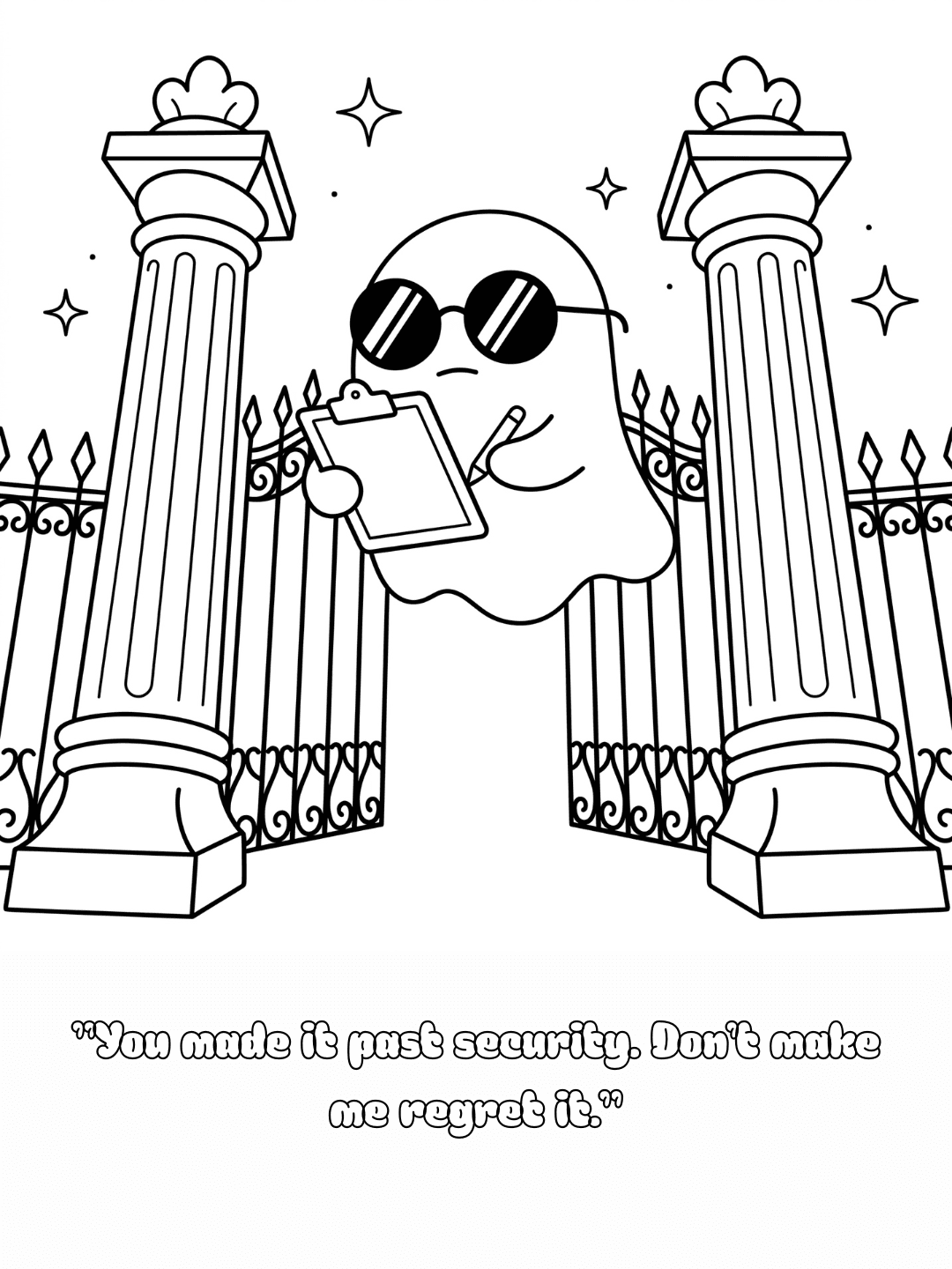 The Grand Gates — free printable ghost coloring page