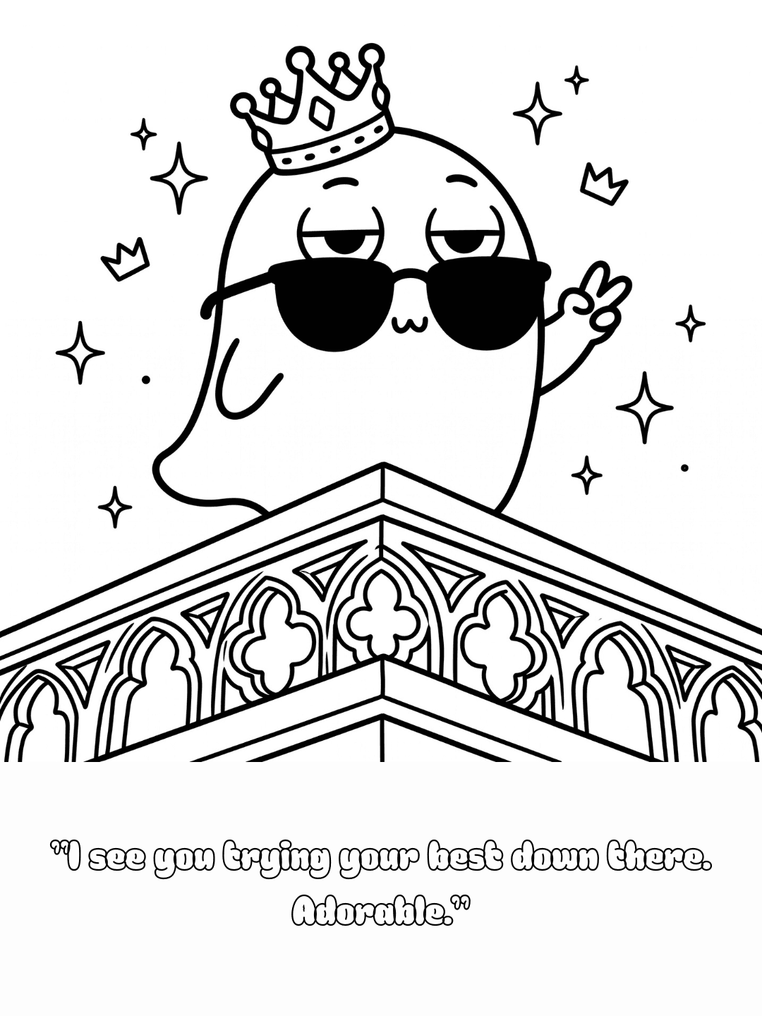 The Balcony Wave — free printable ghost coloring page