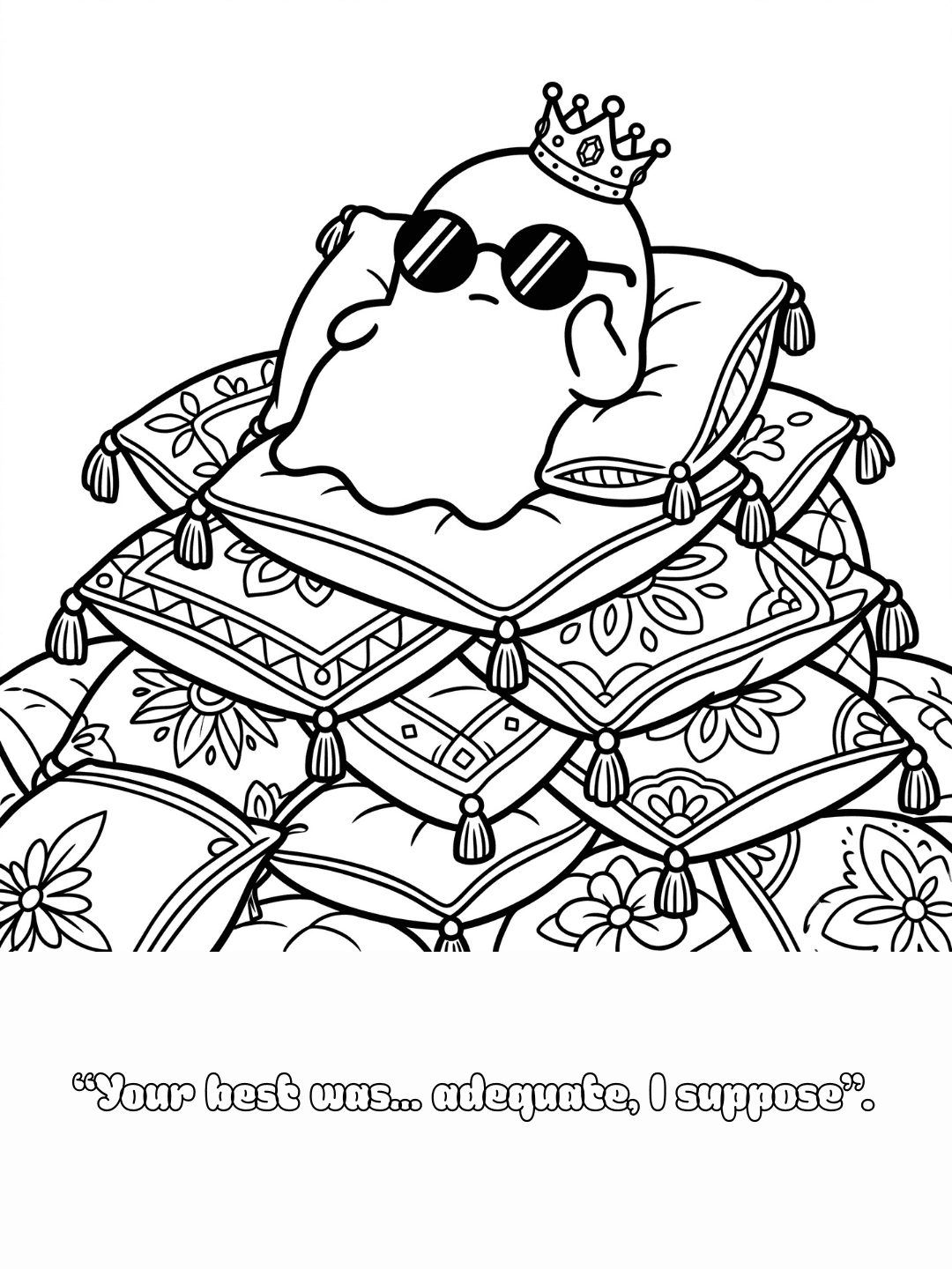 The Throne of Pillows — free printable ghost coloring page