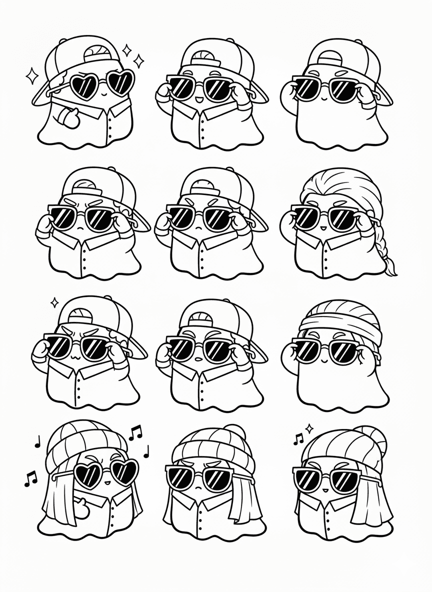 Sticker sheet — the accessories